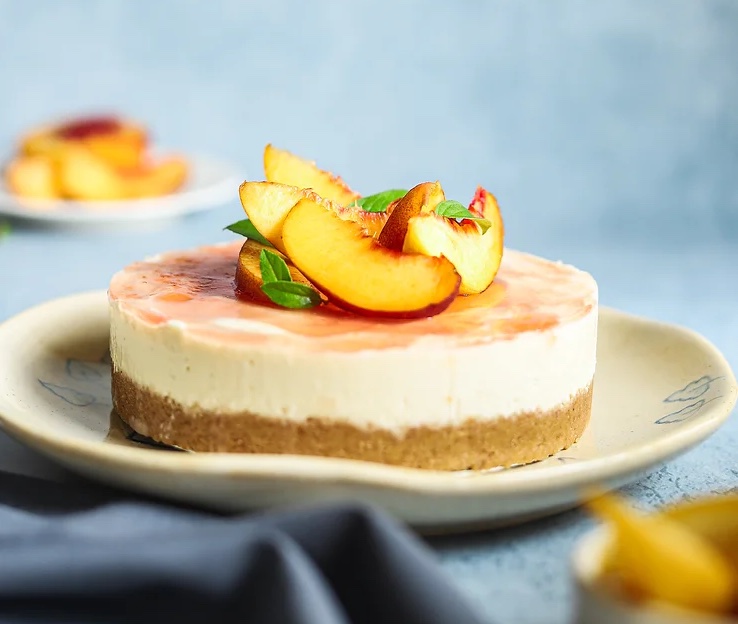 No Bake Peach cheesecake
