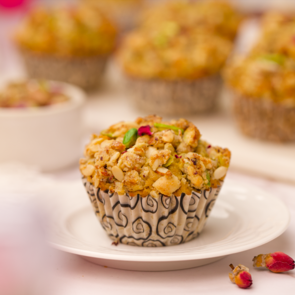 Thandai Crumble Muffins