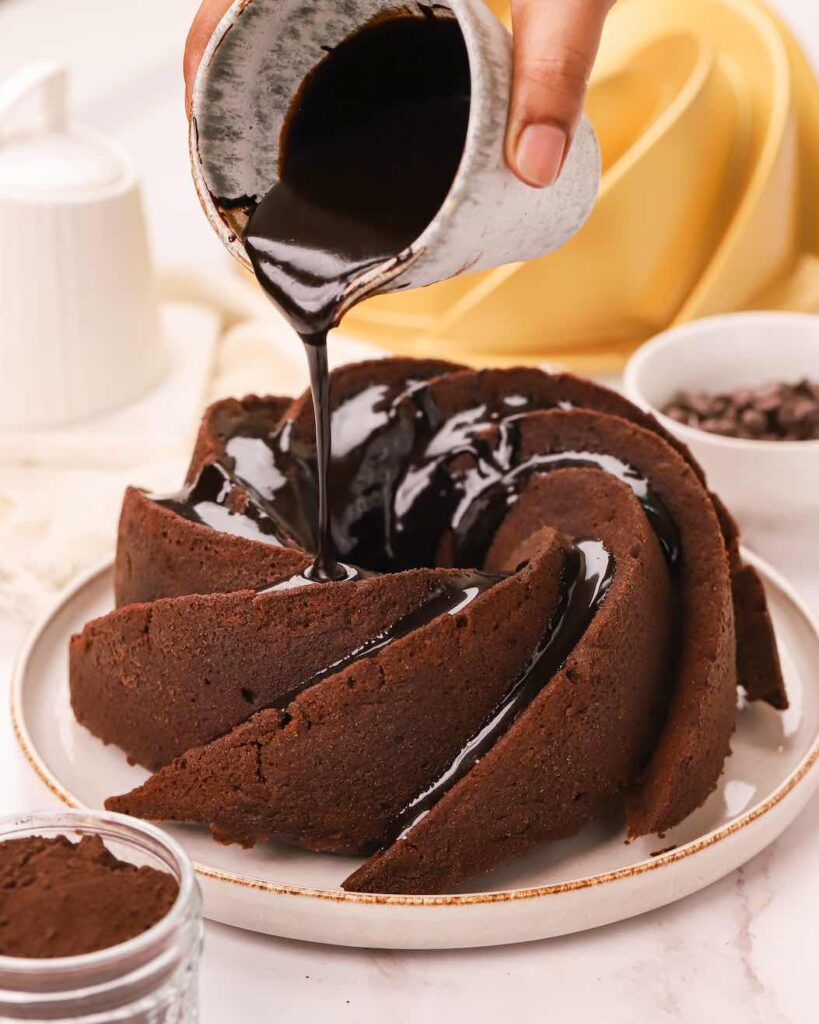 Beetroot Chocolate Cake with Dark Chocolate Fudge Sauce