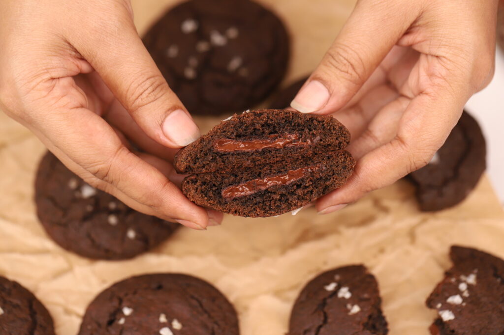Molten Chocolate inside Double Chocolate cookies