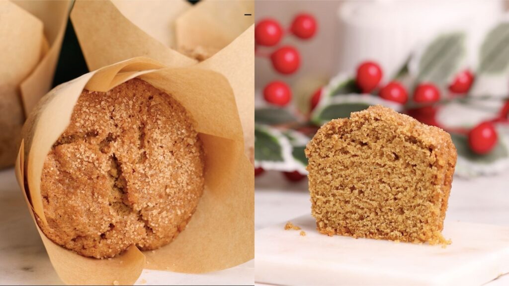 Eggless Wholewheat Gingerbread Muffins