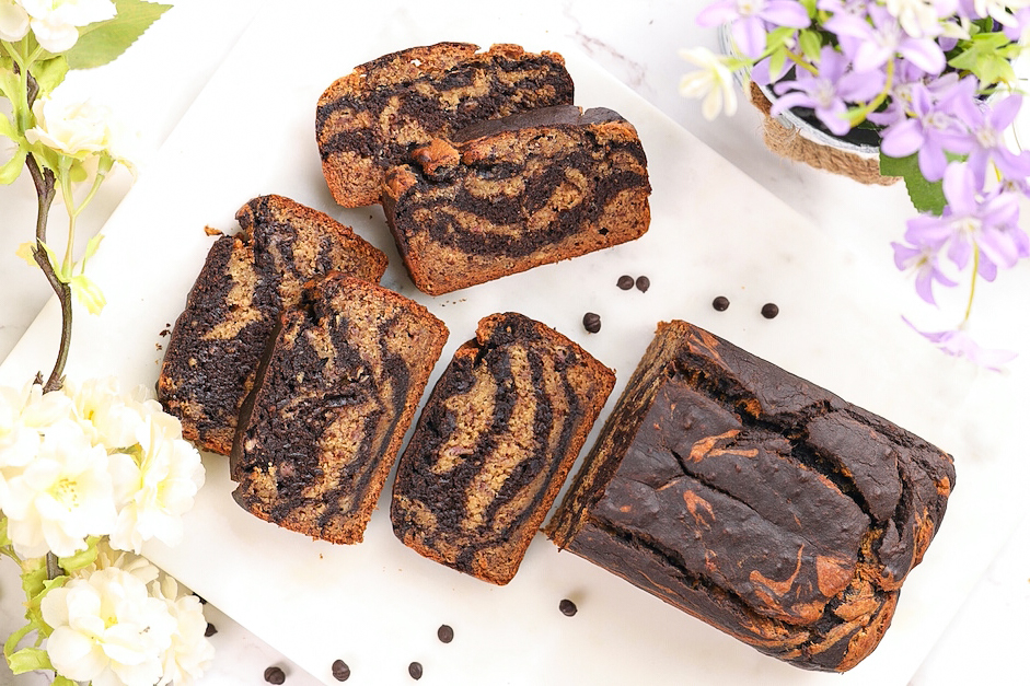 Texture of Marble Banana Bread