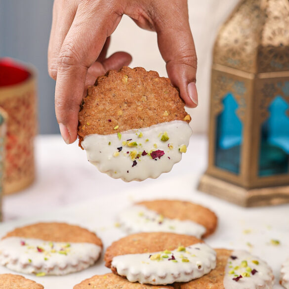 Wholewheat Pistachio Rose Cookies