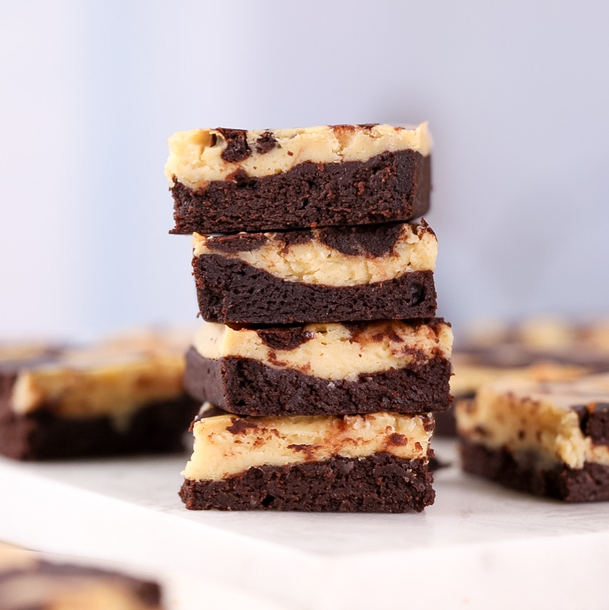 Eggless Wholewheat Cheesecake Brownies