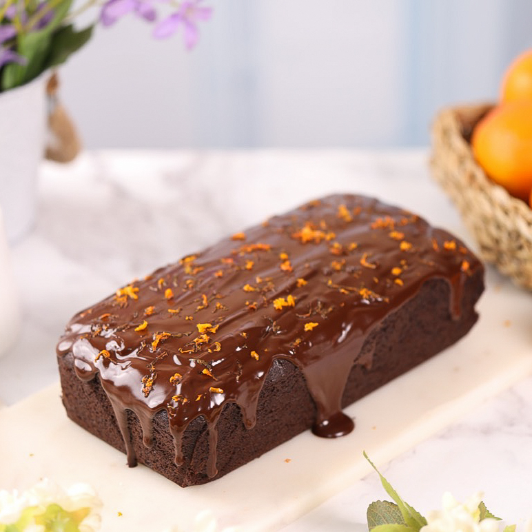 Eggless Wholewheat Chocolate Orange Cake