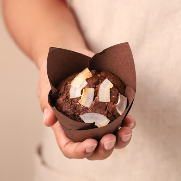 Eggless Wholewheat Chocolate Coconut Muffin