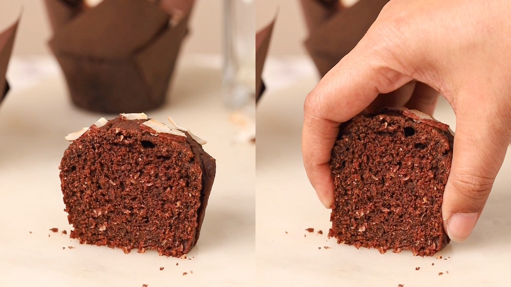 Texture of Chocolate Coconut Muffins