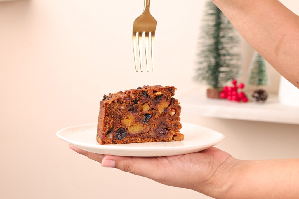 Slice of Christmas Fruit Cake