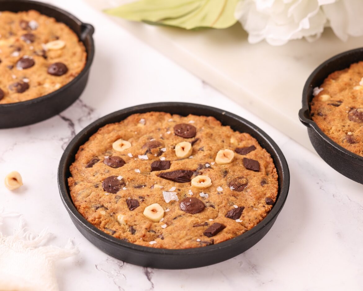 Eggless Wholewheat Skillet Cookies