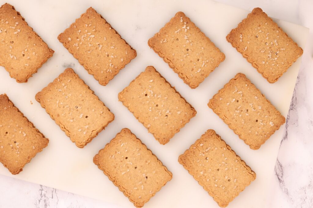 Eggless Wholewheat Jaggery Nice Time Biscuits
